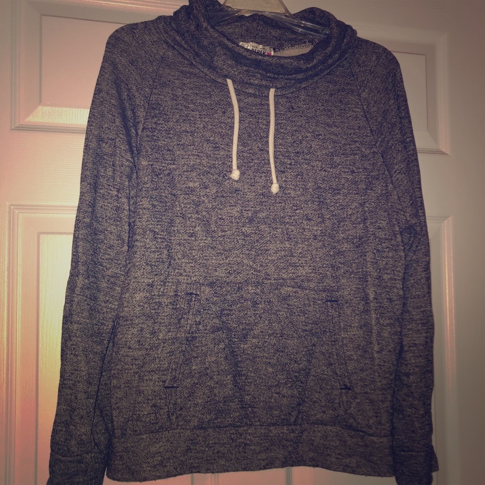 Heather Gray Cowl Neck Front Pocket Sweatshirt
